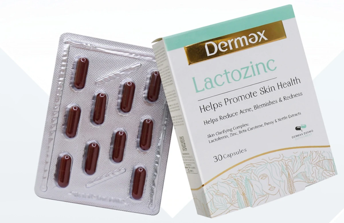 عکس جعبه و یک ورق از قرص لاکتوزینک درمکس