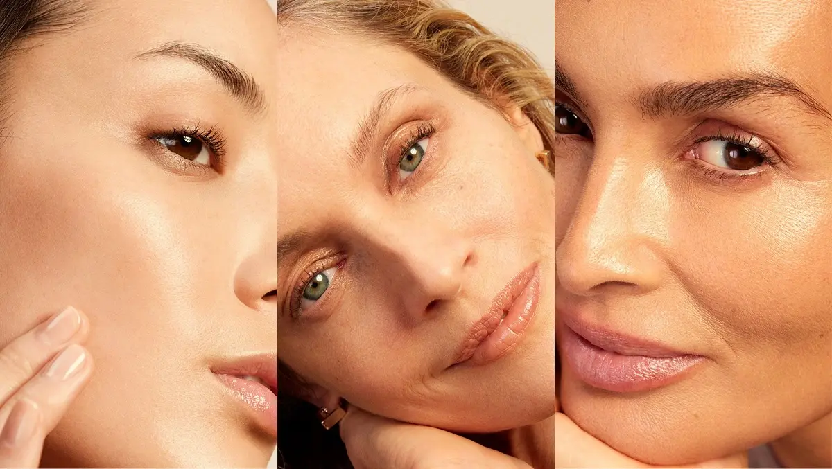 عکس از صورت سه زن در کنار هم که پوست جوان و شاداب دارند